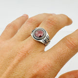 Men's Aquamarine Square Silver Ring