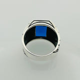 Women's Oval Emerald Stone Sterling Silver Ring