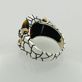 Men's Turkish Blue Sapphire Round Silver Ring