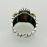 Men's Turkish Blue Sapphire Round Silver Ring