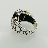 Men's Black Onyx Square Sterling Silver Gemstone Ring