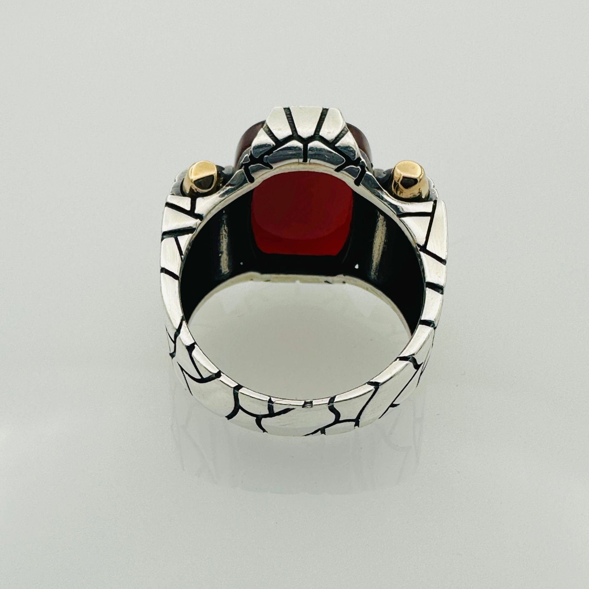 Men's Black Onyx Square Sterling Silver Gemstone Ring