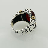 Men's Black Onyx Square Sterling Silver Gemstone Ring