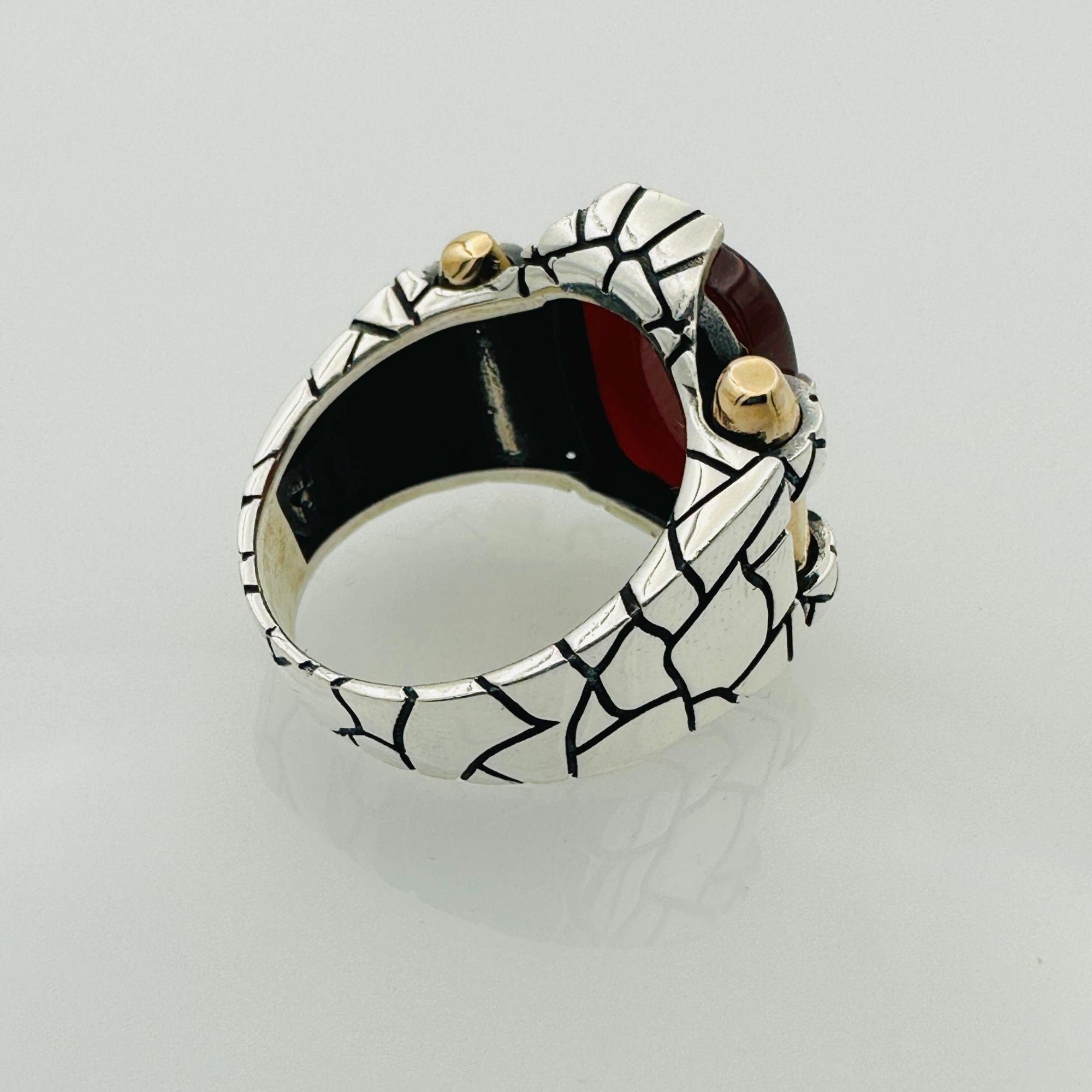Men's Black Onyx Square Sterling Silver Gemstone Ring