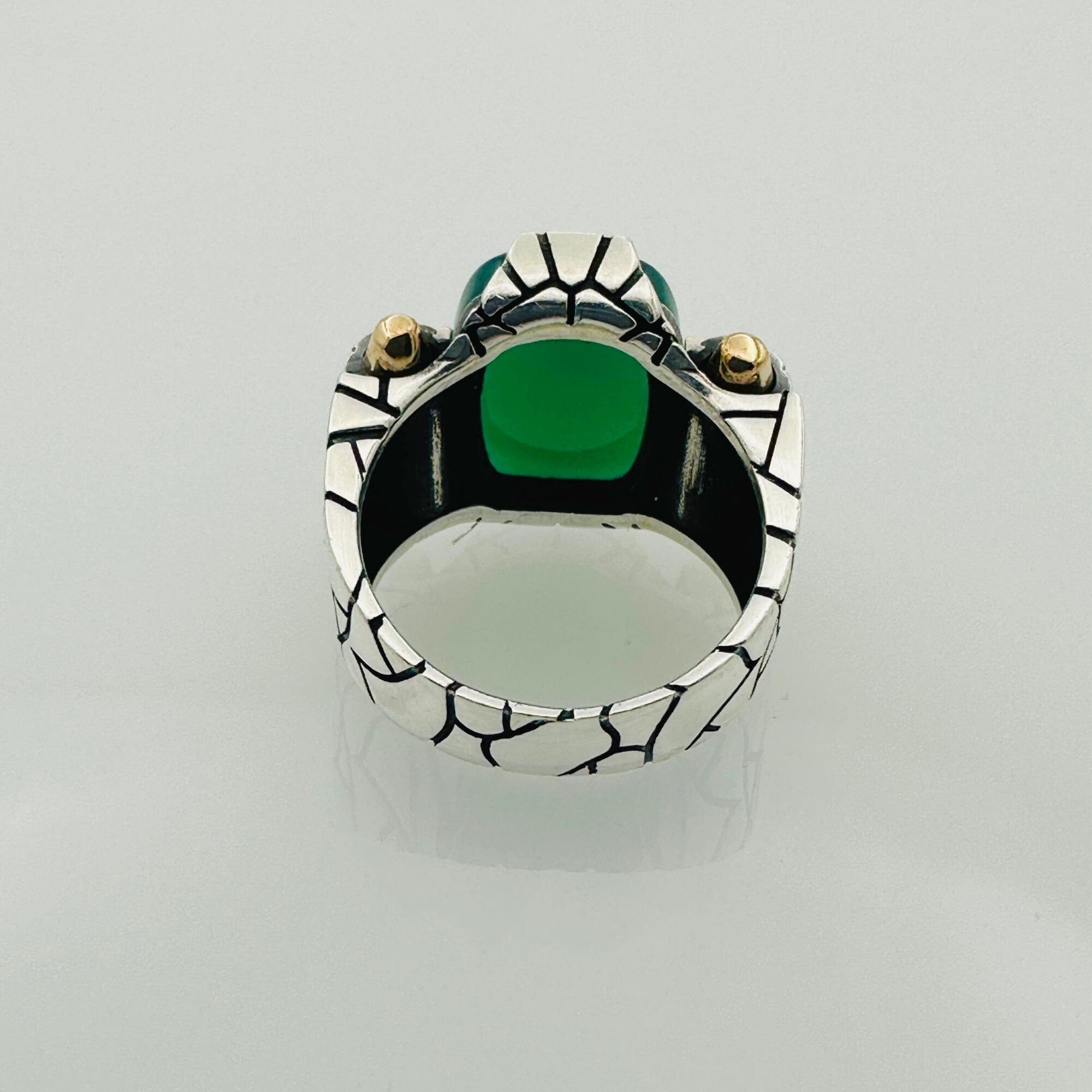 Men's Multi-Color Mystic Topaz Square Sterling Silver Ring