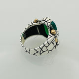 Men's Multi-Color Mystic Topaz Square Sterling Silver Ring