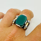 Men's Multi-Color Mystic Topaz Square Sterling Silver Ring