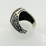 Men's Emerald Green Stone Turkish Silver Ring