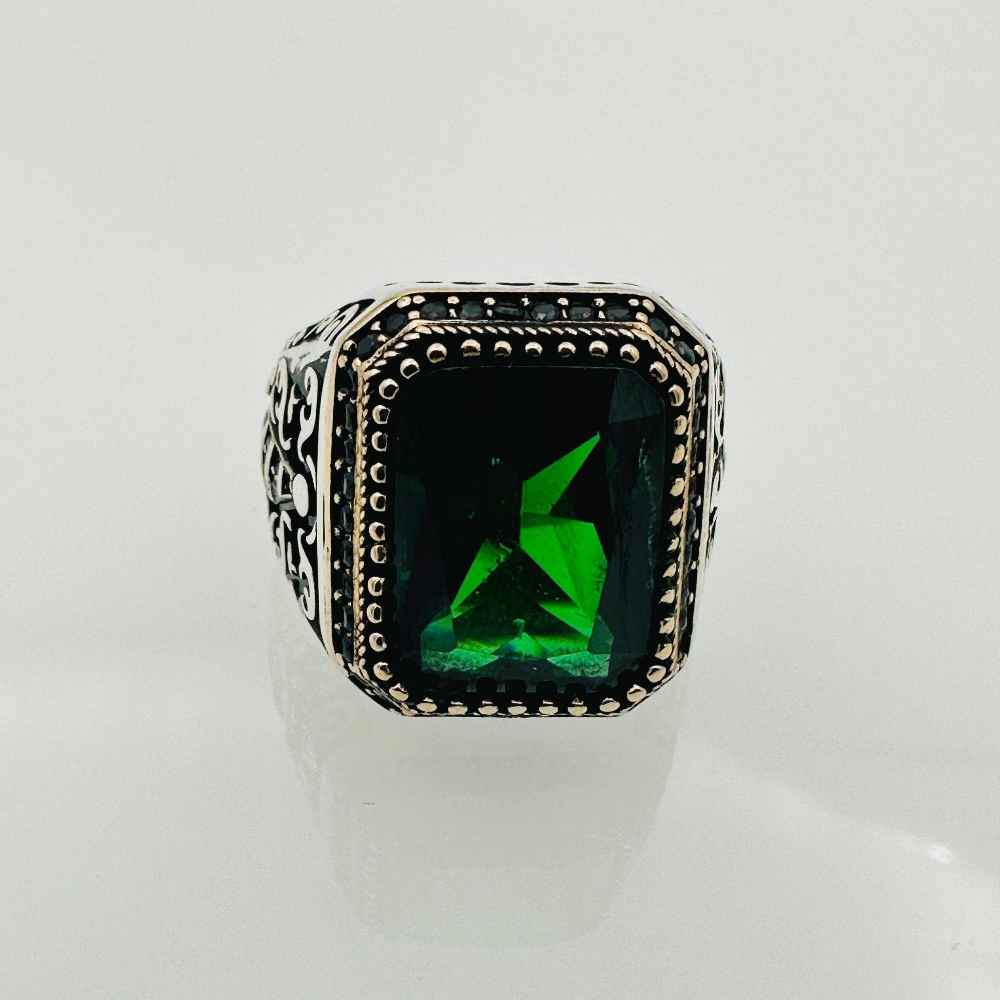 Men's Citrine Turkish Silver Signet Ring