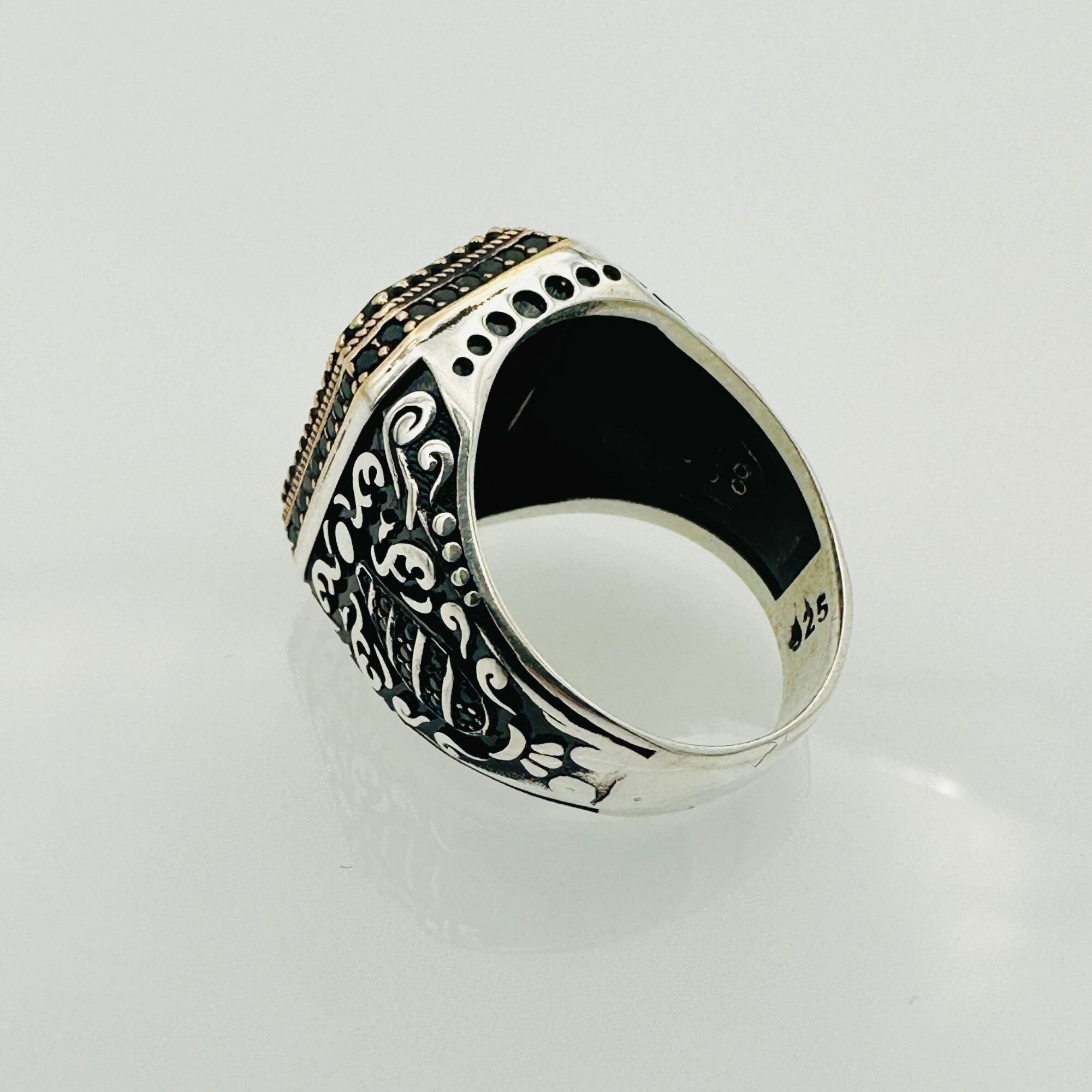 Men's Citrine Turkish Silver Signet Ring