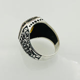 Men's Red Zircon Minimalist Silver Ring