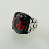 Men's Ruby Oval Ring