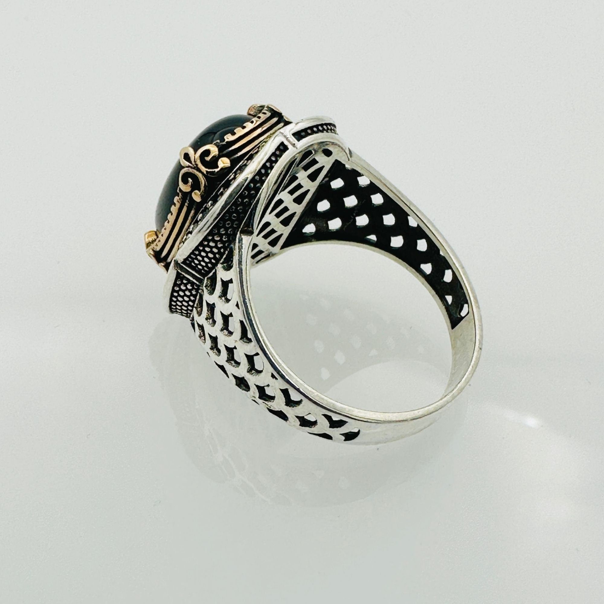 Men's Natural Black Onyx Ring