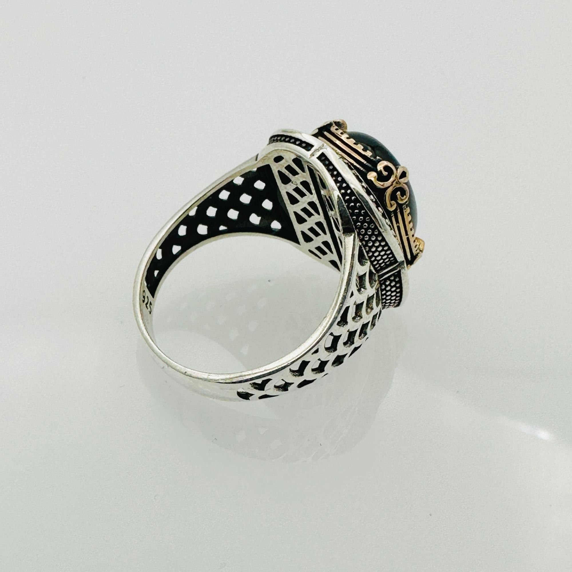 Men's Natural Black Onyx Ring