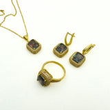 Handcrafted Multi-Color Topaz 925 Sterling Silver Jewelry Set for Women - Elegant Gift for Her