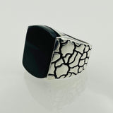 Men's Handmade Black Onyx Gemstone Ring