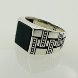 Men's Natural Black Onyx Gemstone Ring