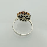 Exquisite Turkish Handmade 925 Sterling Silver Citrine Flower Ring | Women's Floral Gemstone Jewelry Gift