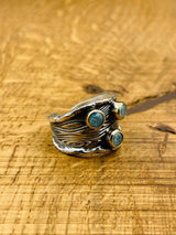 아쿠아마린 조절 가능한 여성용 실버 링