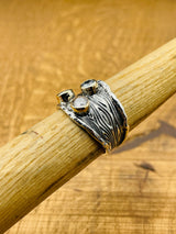 Anello regolabile da donna con tre pietre di zircone bianco