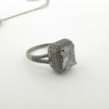 Handgemaakte Turkse 925 Sterling Zilver Witte Zirkoon Dames Sieradenset | Geschenkdoos Inbegrepen