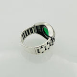 남성용 터키석 사각 은 반지