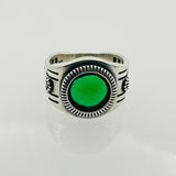 남성용 터키석 사각 은 반지