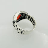 Men's Aquamarine Square Silver Ring