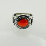 Men's Aquamarine Square Silver Ring