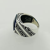 Women's Oval Emerald Stone Sterling Silver Ring