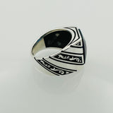 Women's Oval Emerald Stone Sterling Silver Ring