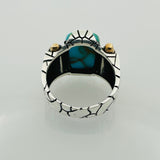 Brown Tiger's Eye Square Silver Ring