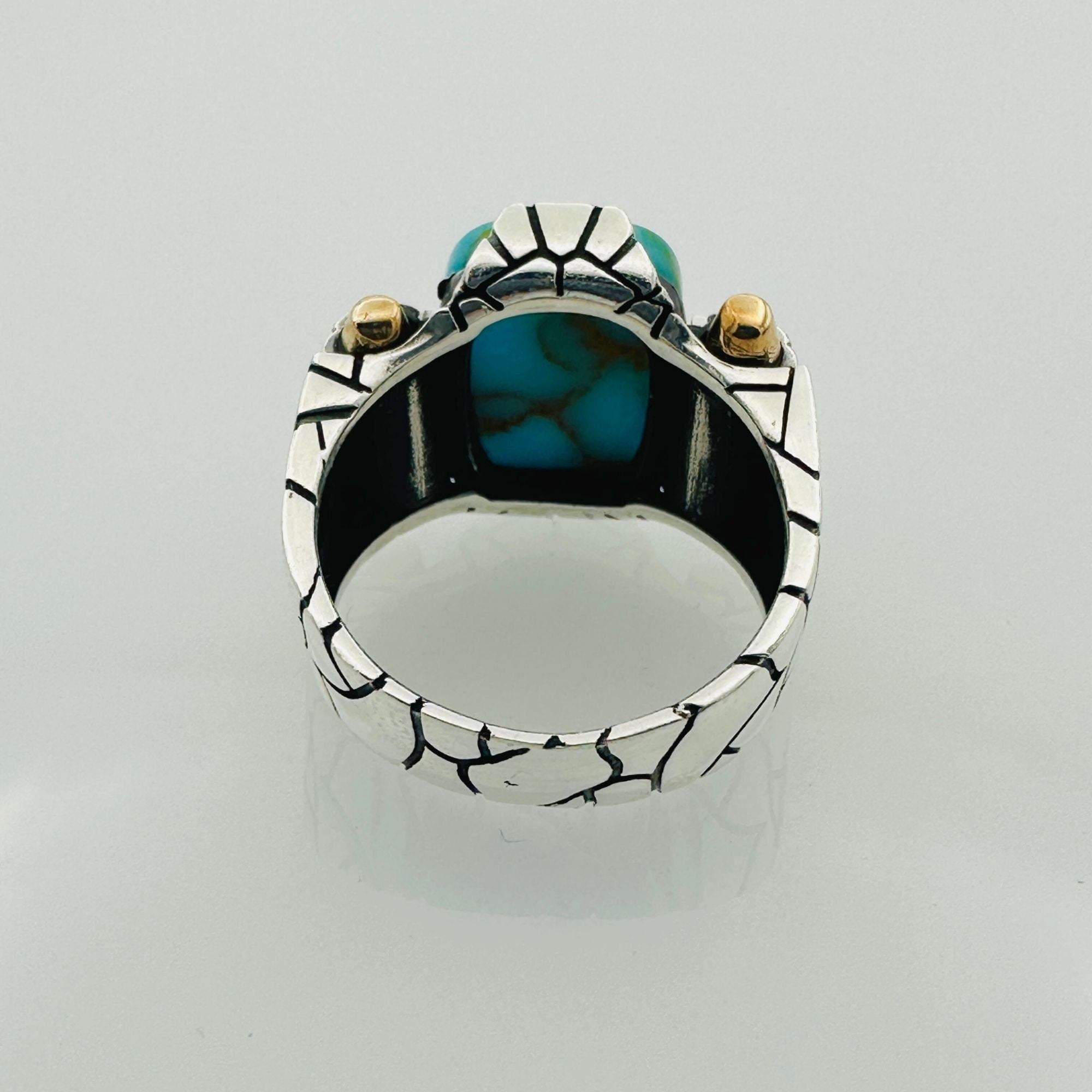 Brown Tiger's Eye Square Silver Ring