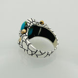 Brown Tiger's Eye Square Silver Ring