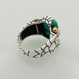 Brown Tiger's Eye Square Silver Ring