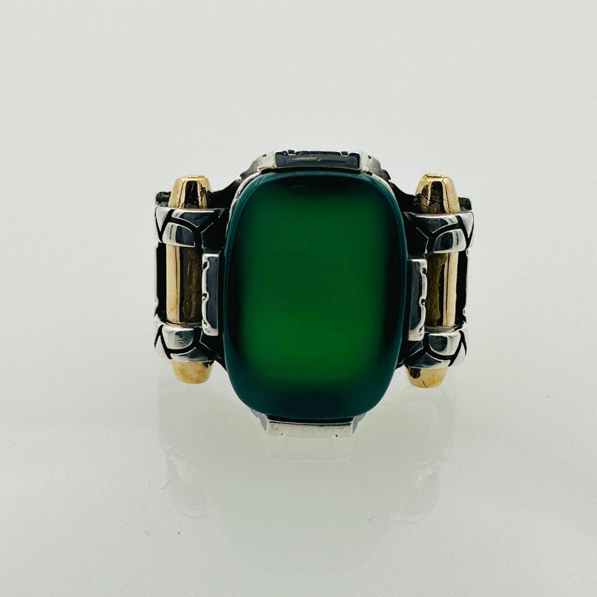 Men's Multi-Color Mystic Topaz Square Sterling Silver Ring