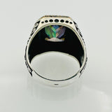 Men's Emerald Green Stone Turkish Silver Ring