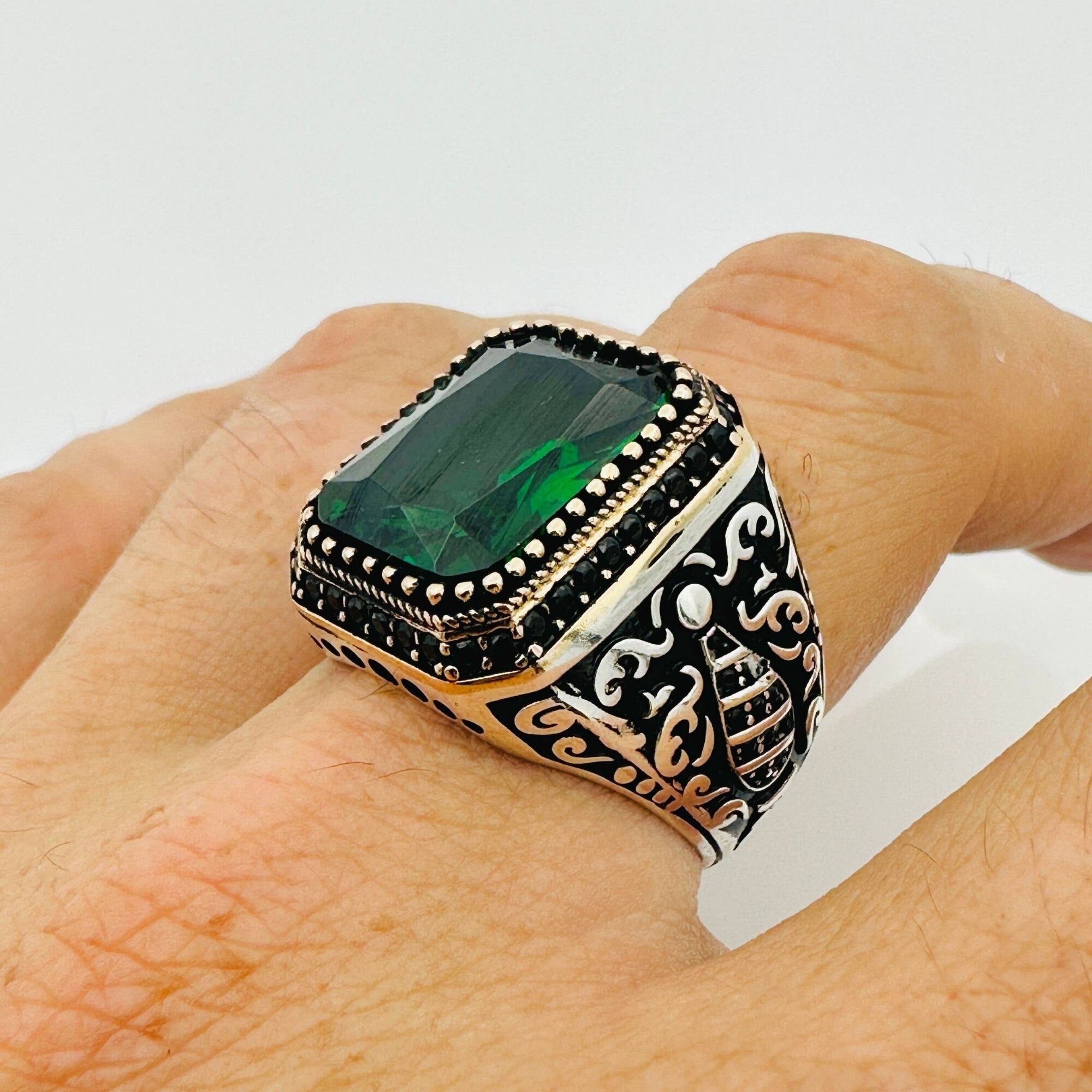 Men's Citrine Turkish Silver Signet Ring