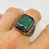 Men's Citrine Turkish Silver Signet Ring