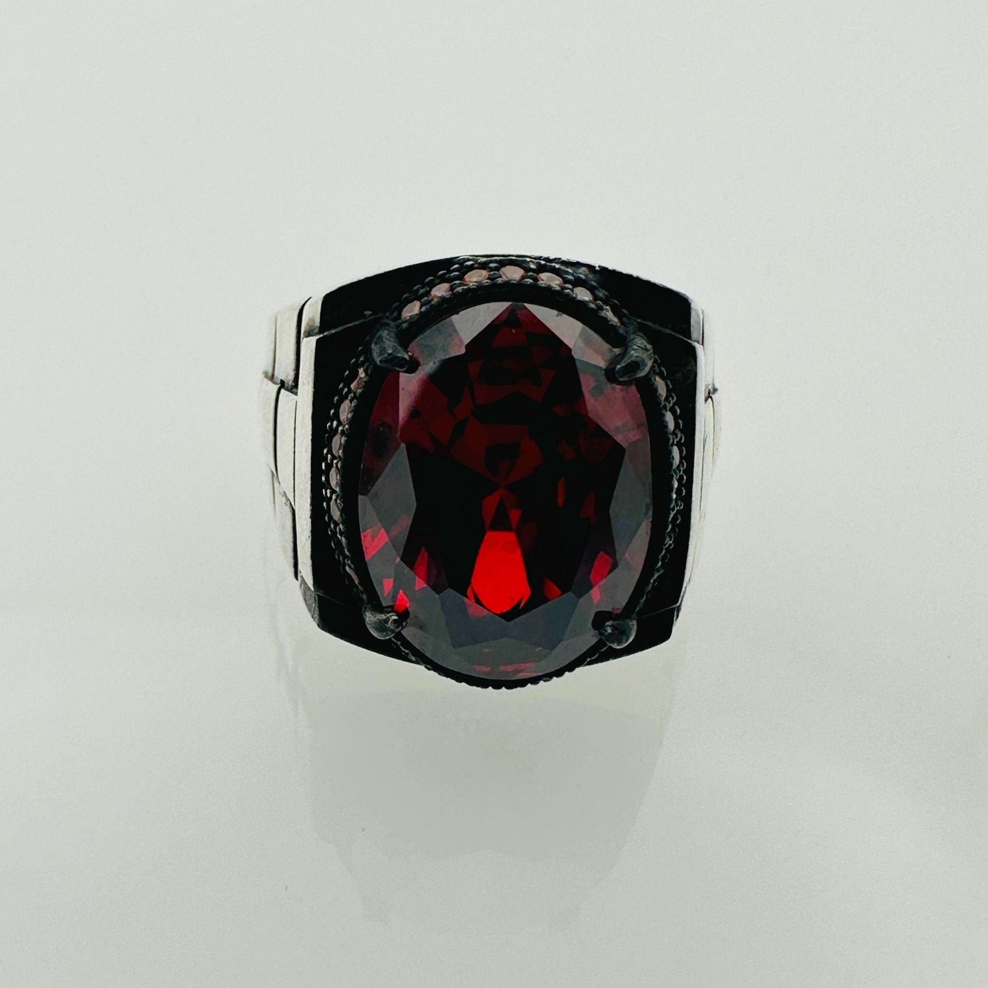 Men's Ruby Oval Ring