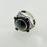 Bague en argent avec pierre zircon noire turque pour homme