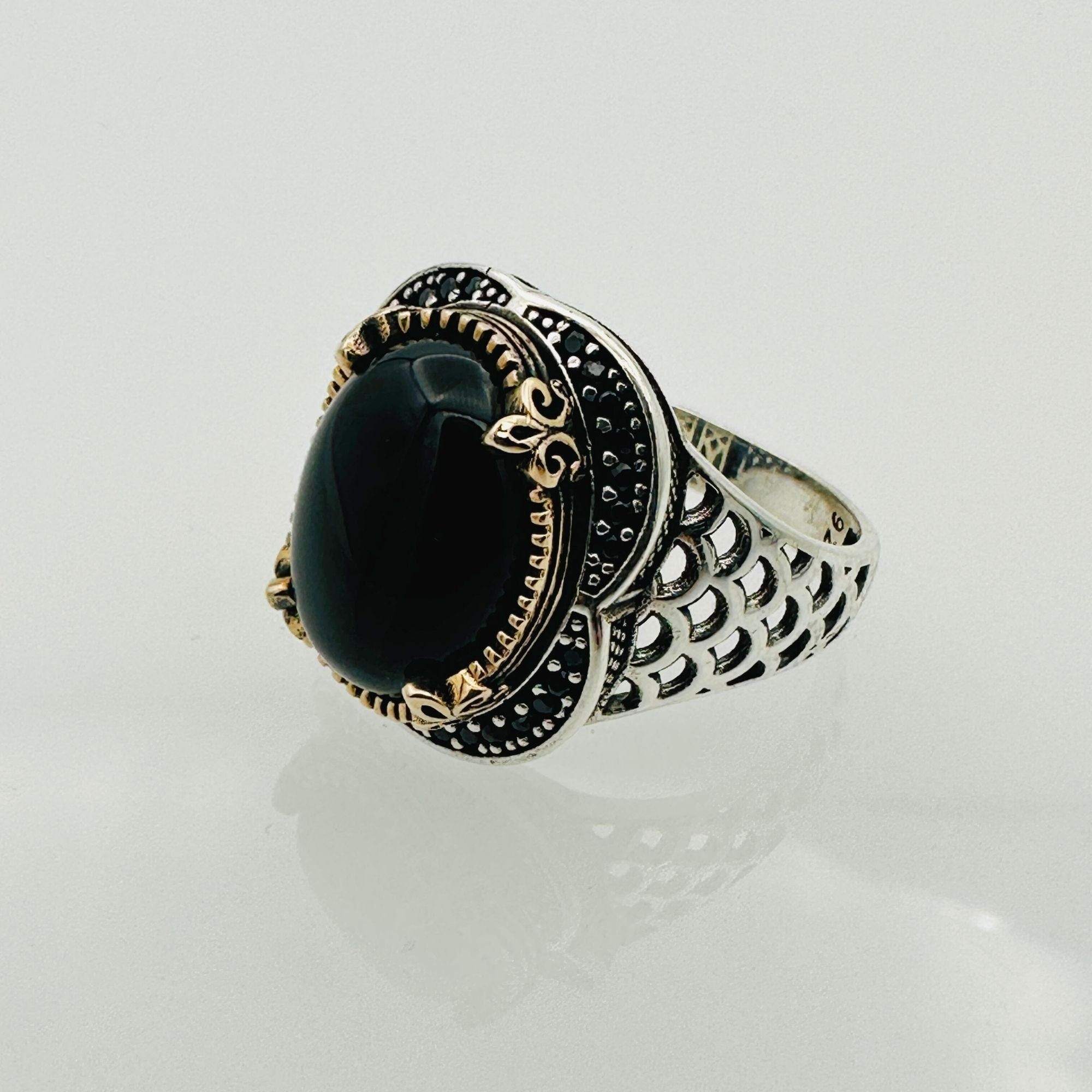 Men's Natural Black Onyx Ring