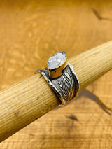 خاتم فضة نسائي بحجر الزركون