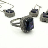 Turkish Handmade 925 Sterling Silver Amethyst Jewelry Set for Women - Elegant Gift
