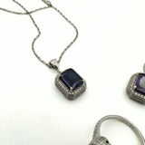 Turkish Handmade 925 Sterling Silver Amethyst Jewelry Set for Women - Elegant Gift