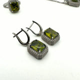 Authentic Turkish Peridot & 925 Sterling Silver Jewelry Set | Handmade Ring & Earrings for Women | Elegant Gift