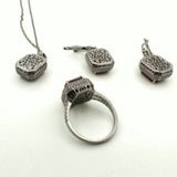 Authentic Turkish Peridot & 925 Sterling Silver Jewelry Set | Handmade Ring & Earrings for Women | Elegant Gift