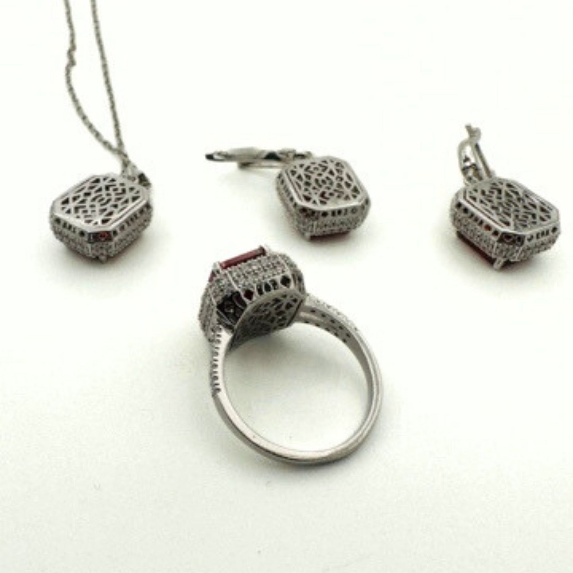 Authentic Turkish Peridot & 925 Sterling Silver Jewelry Set | Handmade Ring & Earrings for Women | Elegant Gift