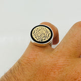 Unique Seal of Solomon Men's Silver Ring