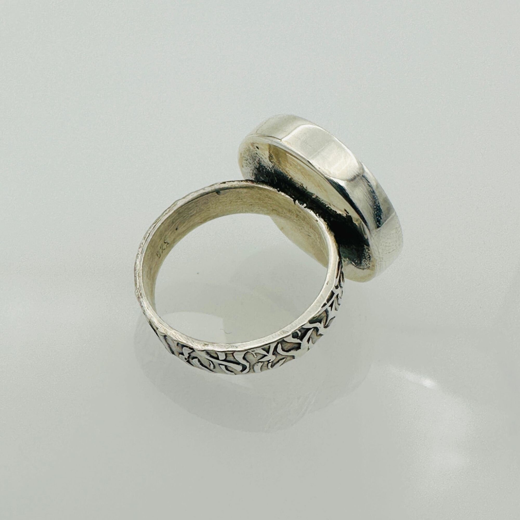 خاتم فضة بخاتم زهرة الحياة